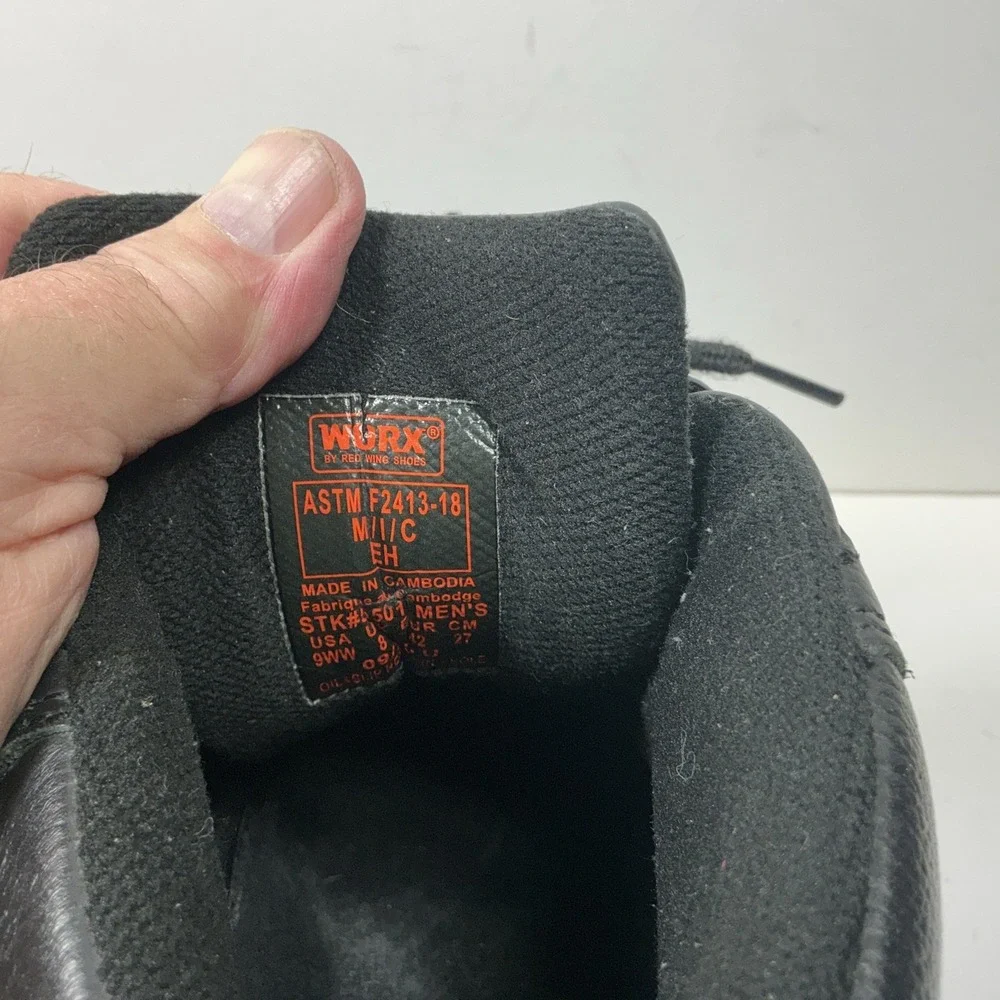 WORX by Red Wing Ankle Work Boots Men's 5501 Sz 9WW Black ASTM Steel Toe